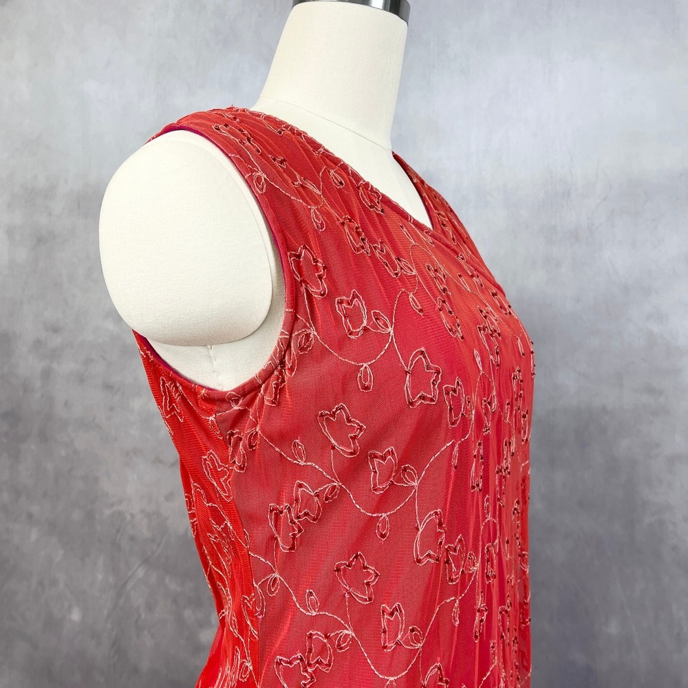 Y2K Womens Ethereal Mesh Dress Medium Cottage Fairy Grunge Artsy Glam HOCO - Picture 3 of 12